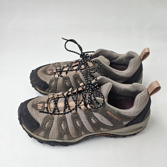 Merrell Depart Performance Hiking Shoes Dark Gull Grey Pink Trail Sneakers Sz 9 - Picture 4 of 12